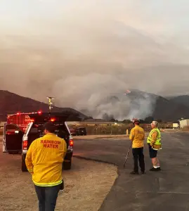 Crews battle fire burning in Pala, evacuations underway in northern San Diego County